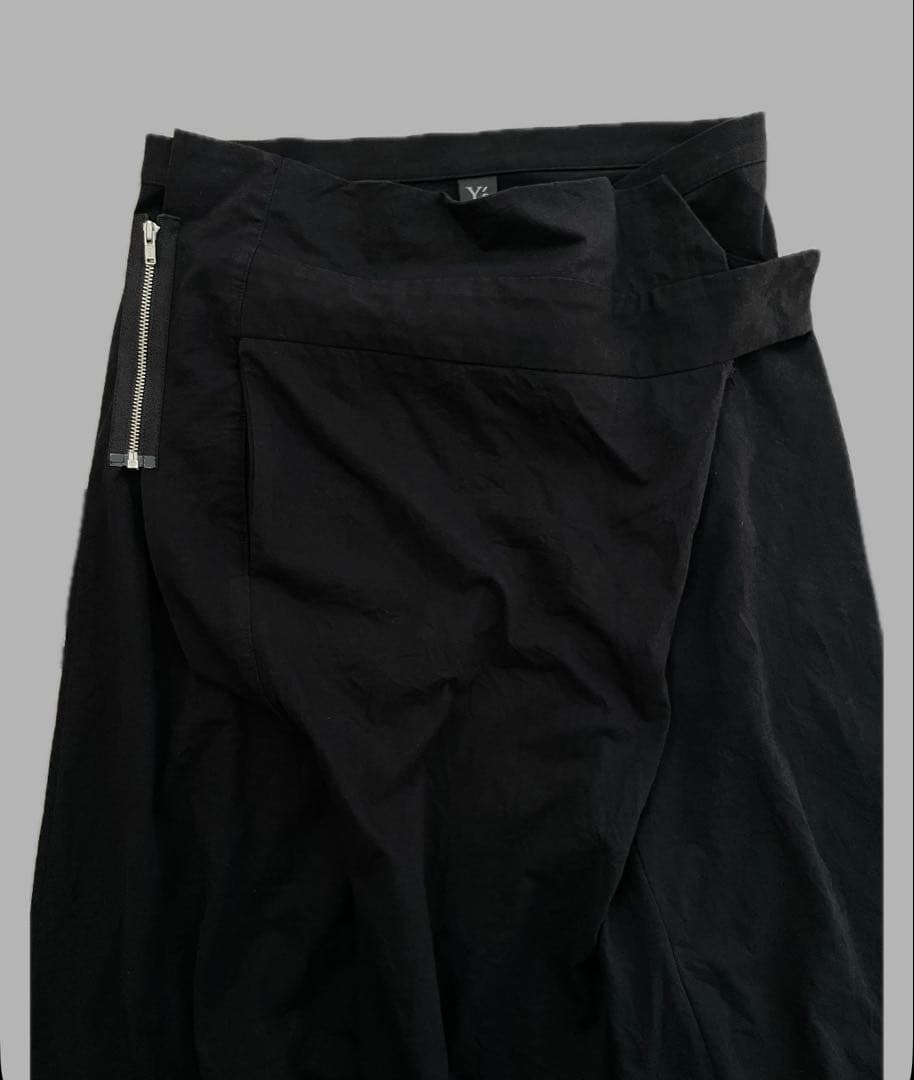 Y'sワイズ ヨウジヤマモト アシンメトリー変形スカート ペンギン パンツ 2黒