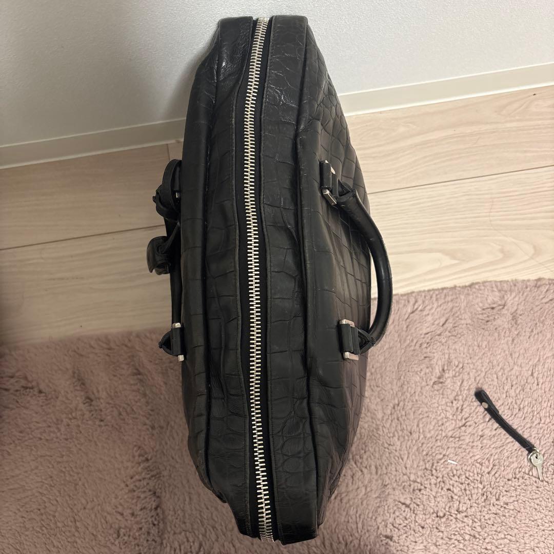 ビジネスバッグ クロコ 黒 サンローラン saint laurent ブラック