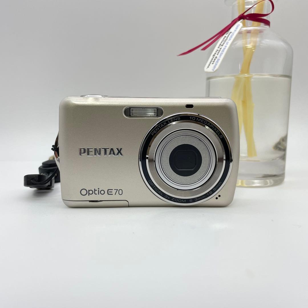 スマホ転送OK✨PENTAX Optio E70✨動作確認済 単三電池 可愛い♪