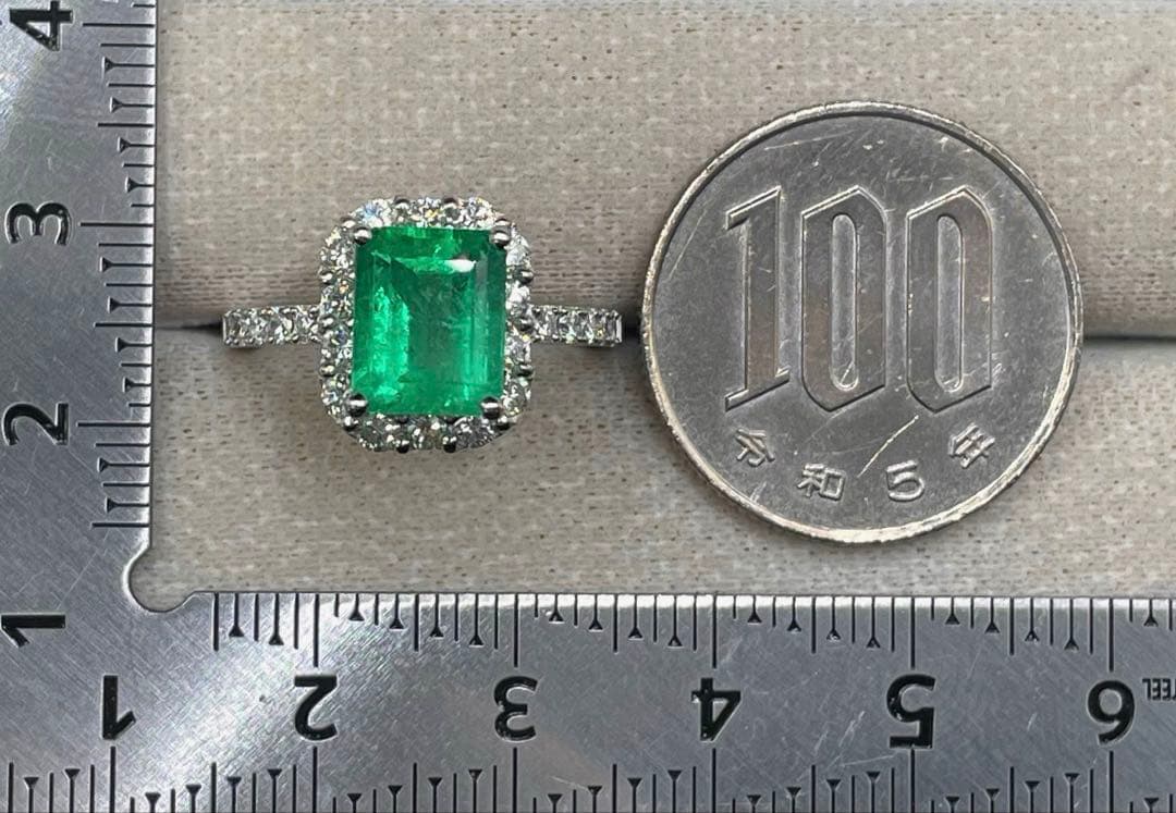JL201★最高級 コロンビア産エメラルド2.718ct D pt リング ソ付