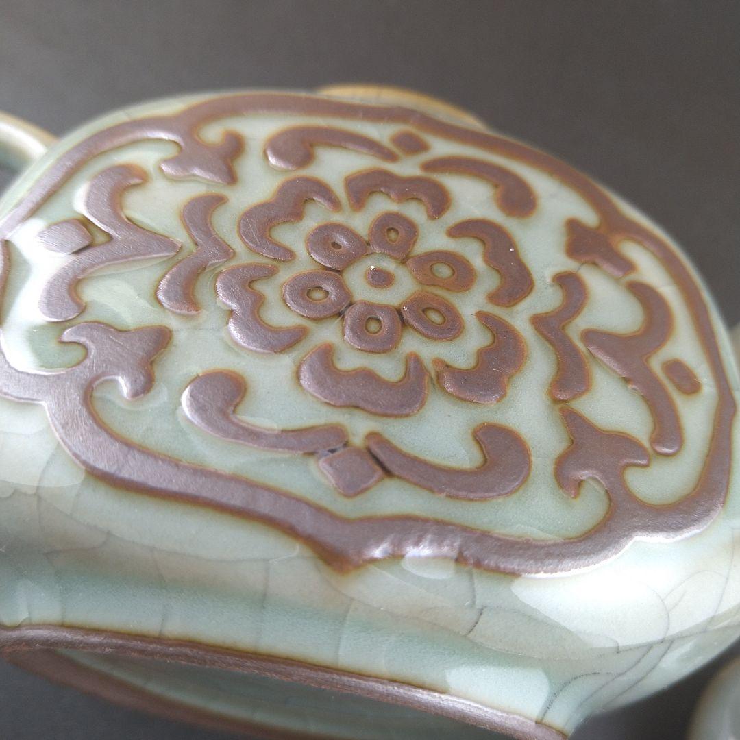 中国 人間国宝 毛正聪 毛正聡 竜泉青磁 茶壺 中国茶器 急須