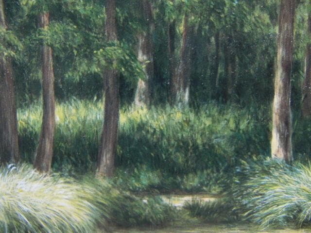 山本貞、【里山初夏】、希少な額装用画集より、新品額装付