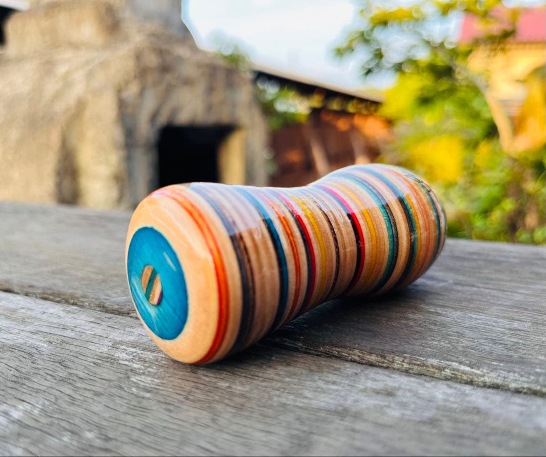 スケボーシフトノブ　寄木　リメイク　ハンドメイド