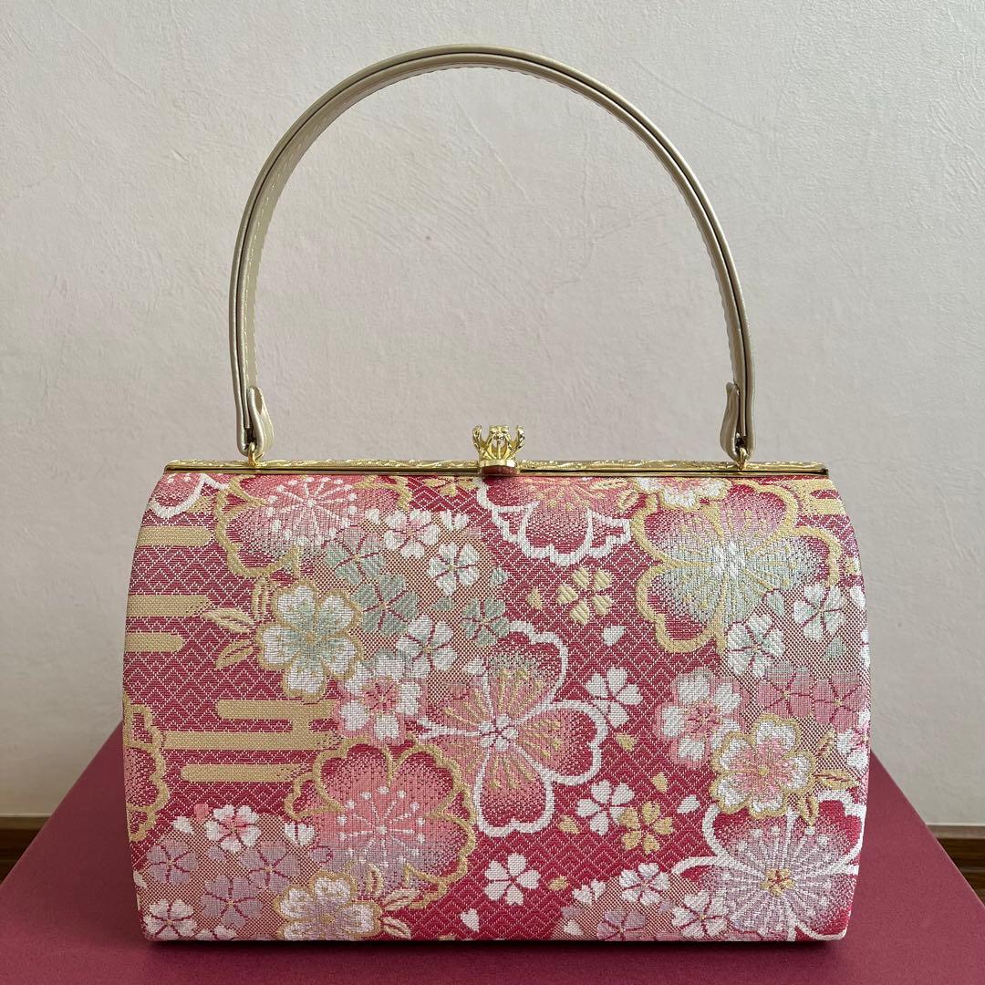 【美品】振袖用バッグ　草履　成人式　振袖　西陣織　正絹　Lサイズ