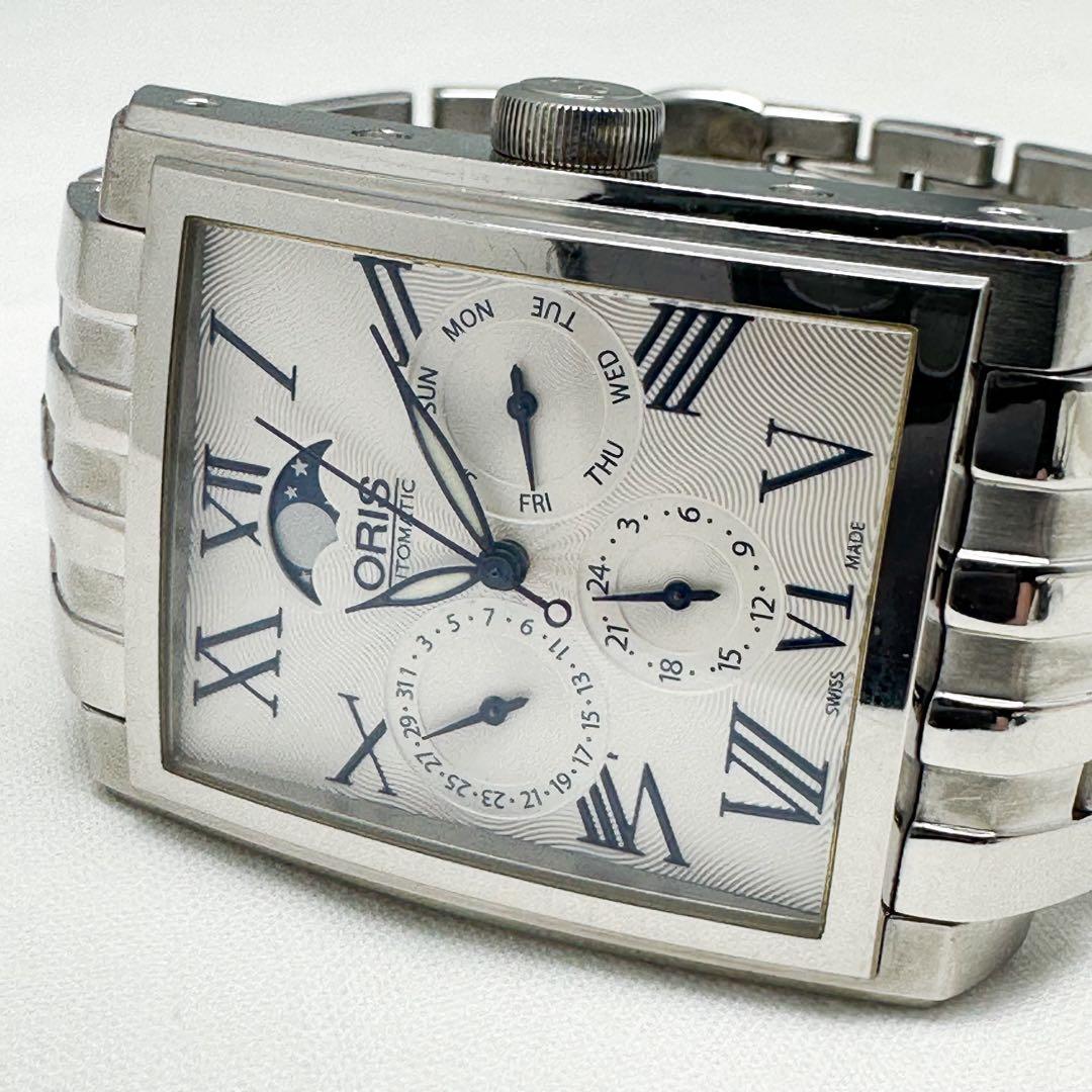 オリス ORIS 7658 レクタンギュラー 裏スケ ムーンフェイズ 自動巻