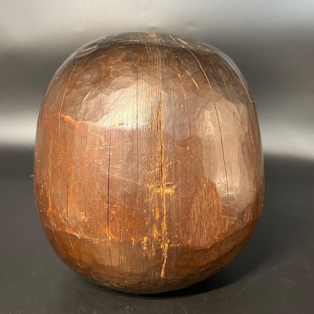 ◎古道具 庵々◎木彫 だるま 木型20cm◎張子型◎江戸時代郷土