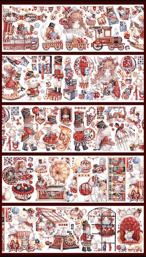 のこり2✩再販✩J20＃狐桃夹子(水晶PET)切り売り 海外人物マステ女の子