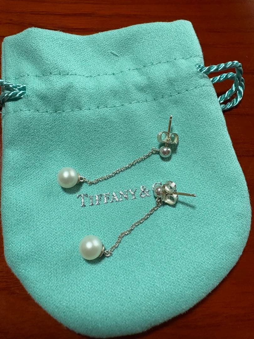 ティファニー ドロップ ピアス パール Tiffany クリーニング済 真珠