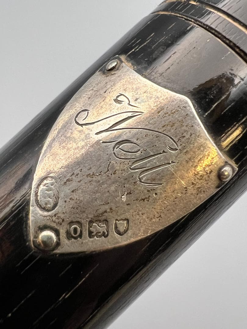 スターリングシルバー マウント付き 黒檀製 ハットピンホルダーボックス 1909