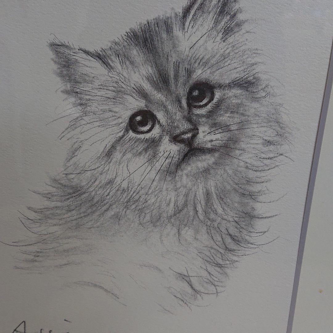 八代亜紀さんの猫のリトグラフ作品 紙風船と子猫 八代亜紀「紙ふうせんと