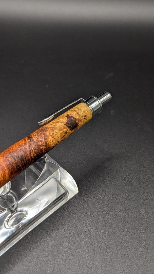 244ペン工房翌檜 花梨 紅白 源平 瘤杢 木軸シャーペン 木軸ボールペン