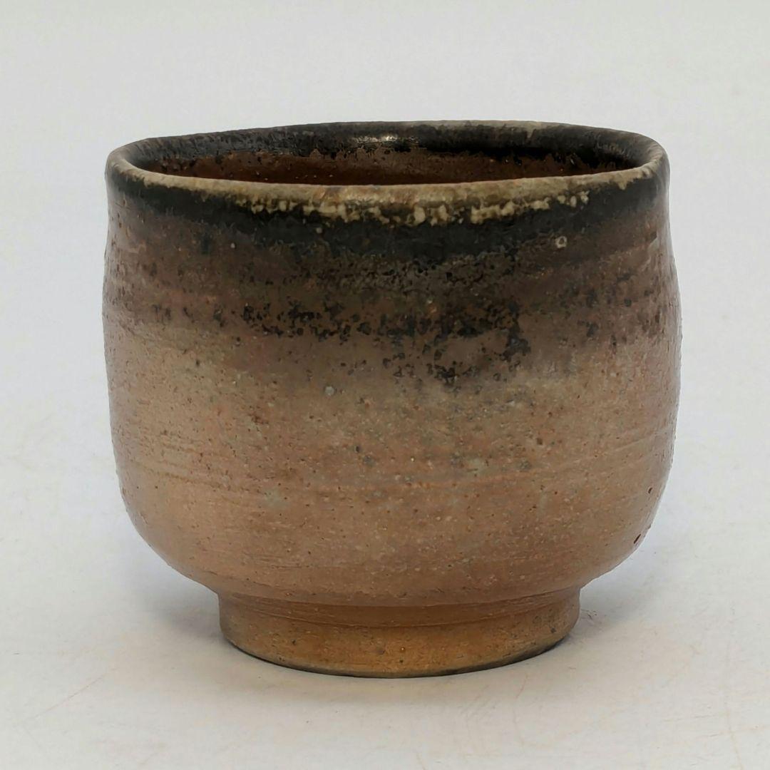 岡山県重要無形文化財 山本出 備前焼 金彩酒呑 共箱共布栞