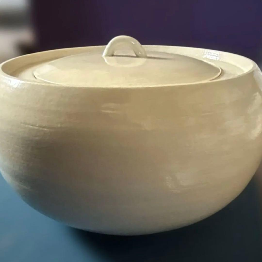 h*+様 勝見光山窯の白磁の水指　京焼・清水焼の窯元　水指【勝見光山三代目　最晩