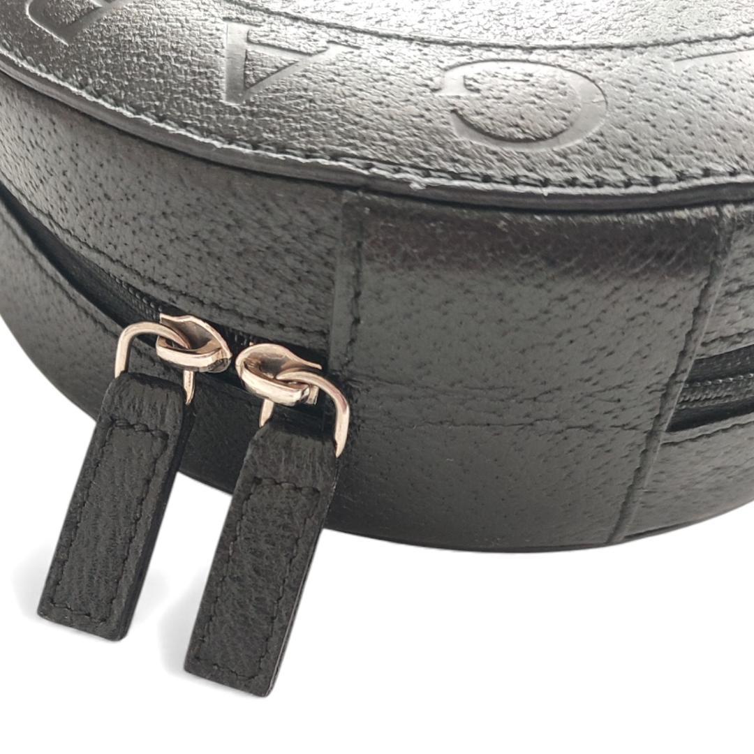 超美品 ブルガリ ミニ ショルダーバッグ ビーゼロワン ロゴ レザー ブラック