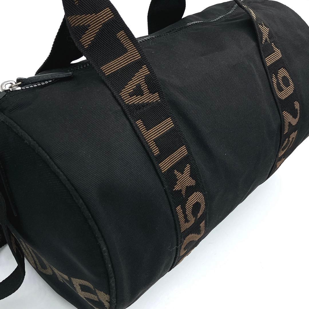 【FENDI】2wayミニボストンバッグ　ロゴライン　ナイロン　ブラック