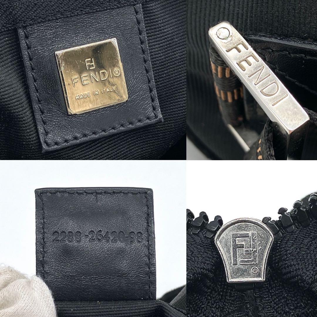 【FENDI】2wayミニボストンバッグ　ロゴライン　ナイロン　ブラック