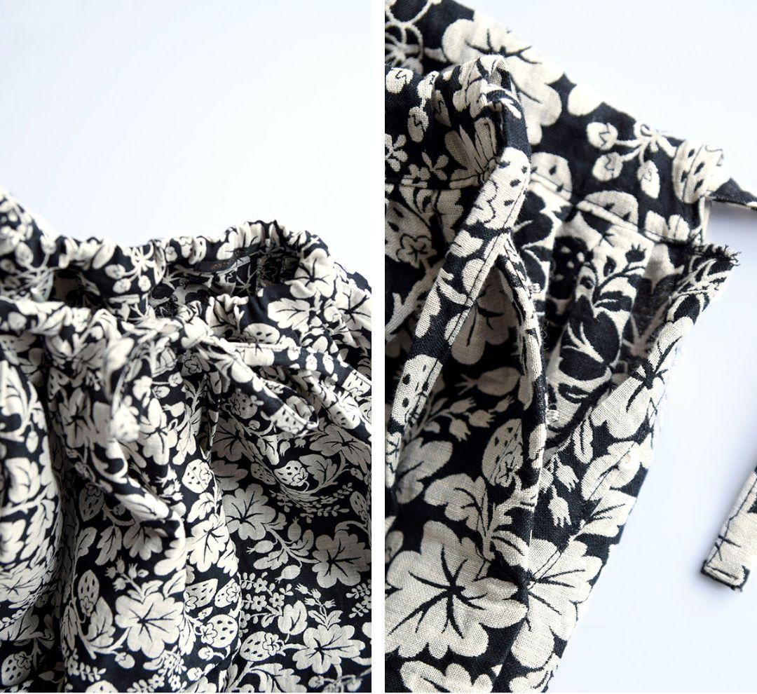 R& D.M.Co- コットンリネンジャガード ワイルドベリーギャザースカート