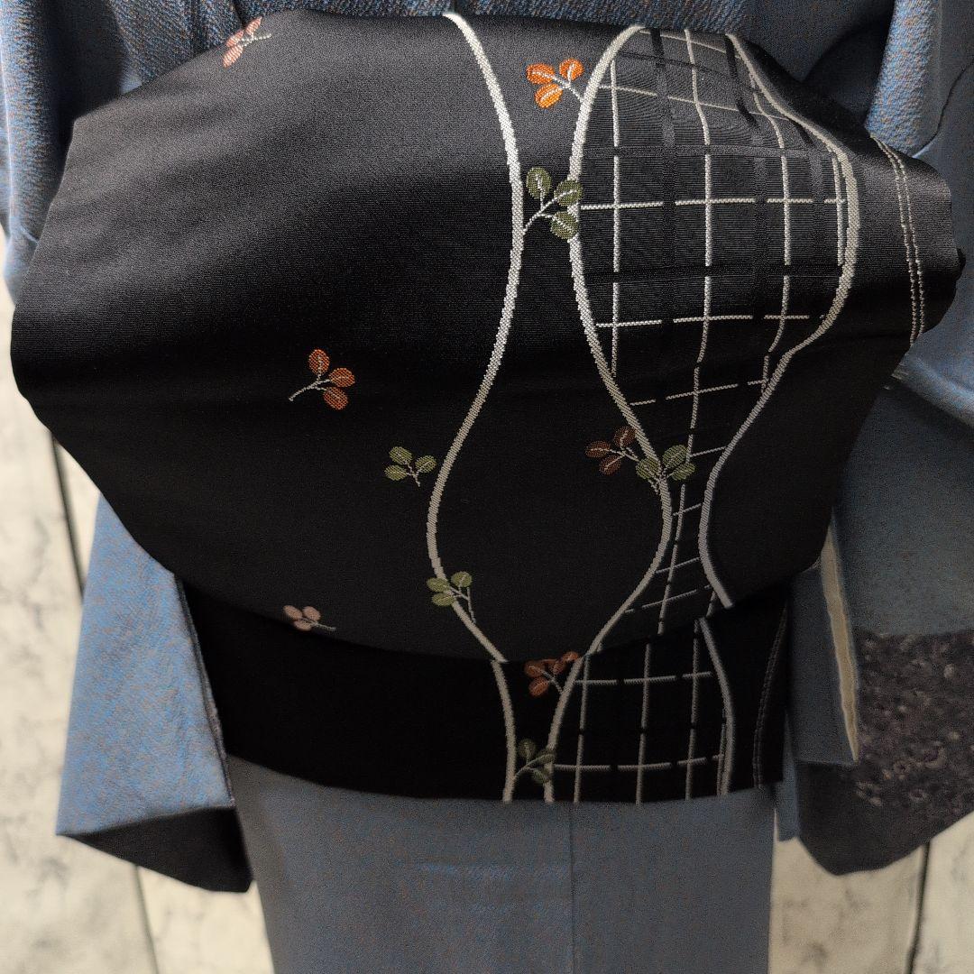 プロフ必読Happy様正絹青色 訪問着 片側模様 斜め柄