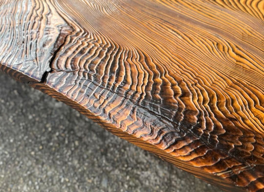 秋田杉細工／ 一枚板／座卓／ローテーブル／天然木 約127cm×95cm