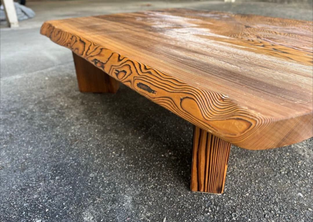 座卓 天然木 一枚板 秋田杉細工／ 一枚板／座卓／ロー