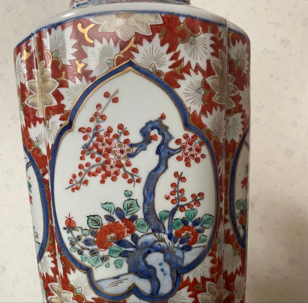 染付赤絵沈香壺 骨董