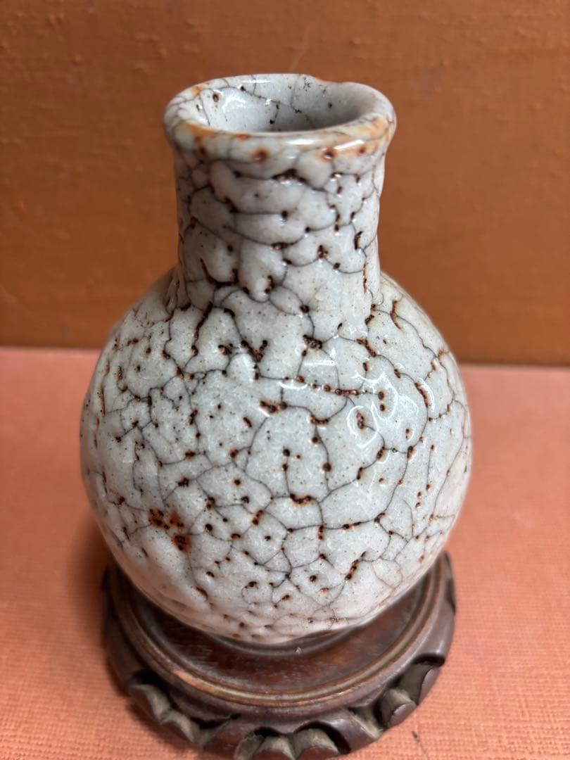 北大路魯山人作鼠志野蕪徳利瓶　検唐九郎