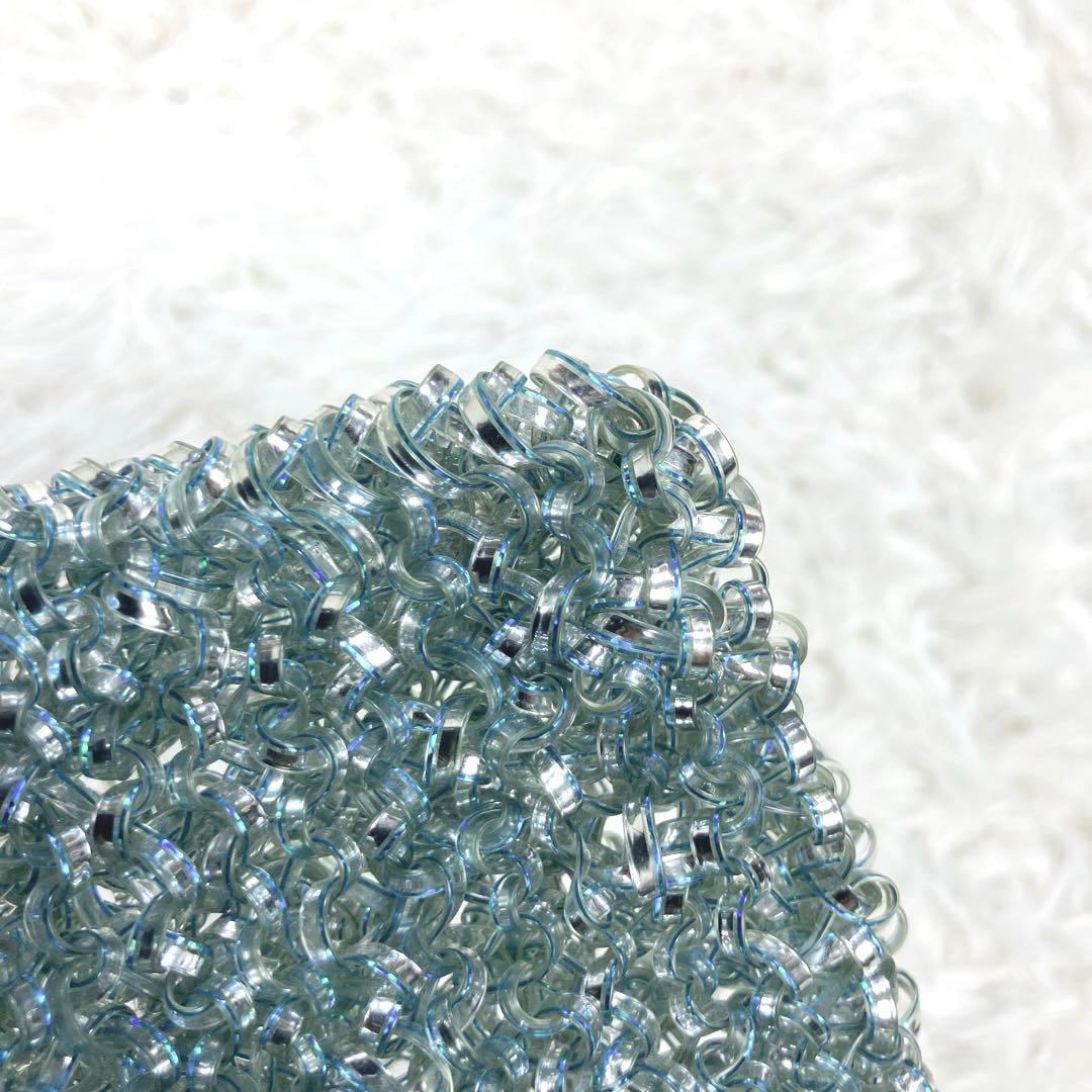 フラワー アンテプリマ スクエア ブルーシルバー ワイヤーバッグ チャーム