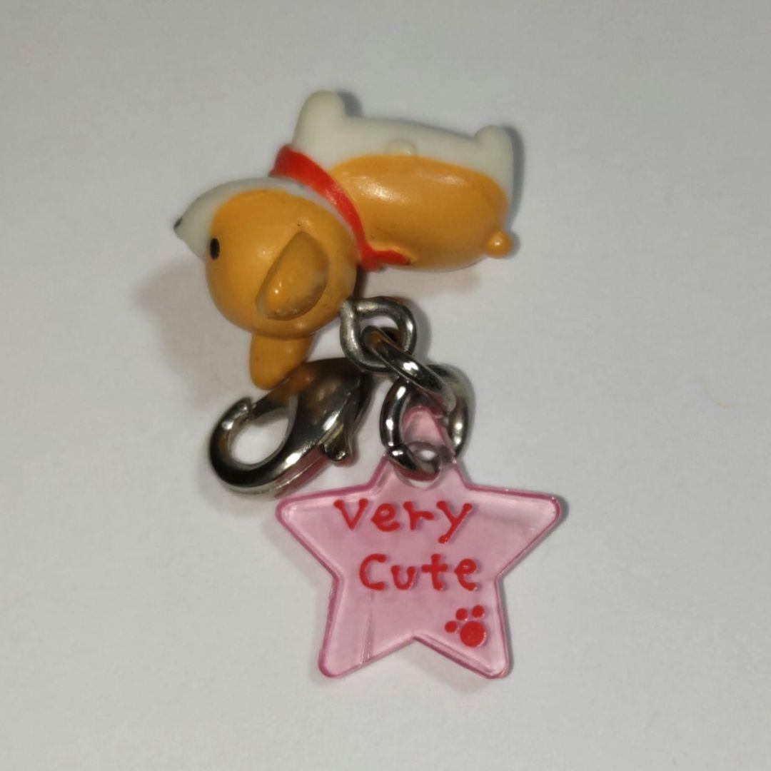 当時物】わんわんわんこ ファスナーホルダー コーギー チャーム 平成