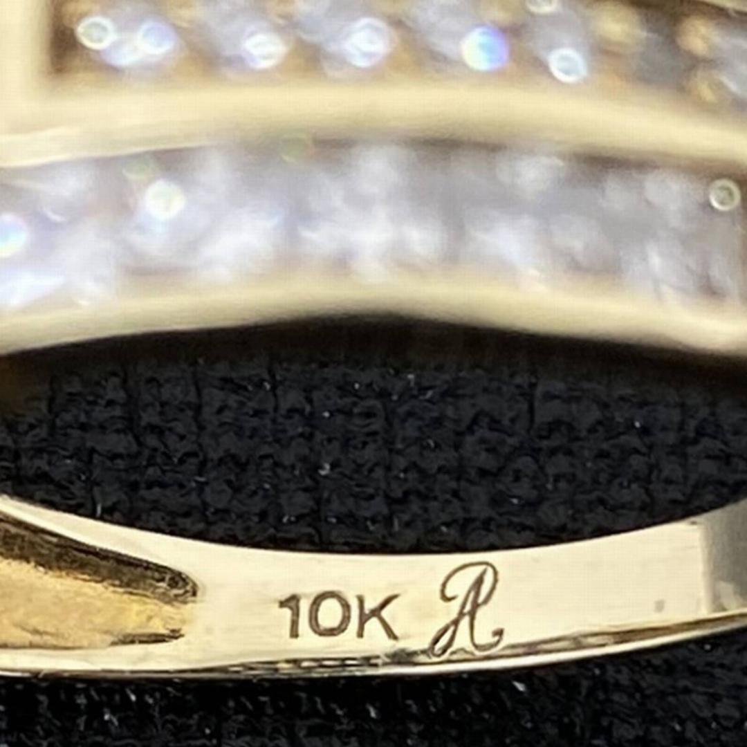 AVALANCHE 10K ゴールド ジルコニア クロス デザインリング 17号