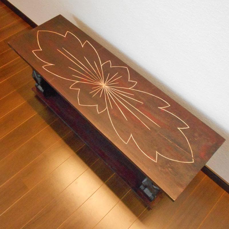 アジアン家具 バリ家具 花柄模様 ロータイプ TVボード TV台 テレビ台