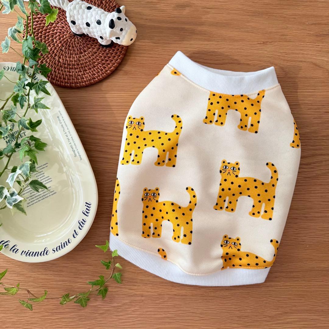 シュールなお顔の豹 フレブル服 ハンドメイド