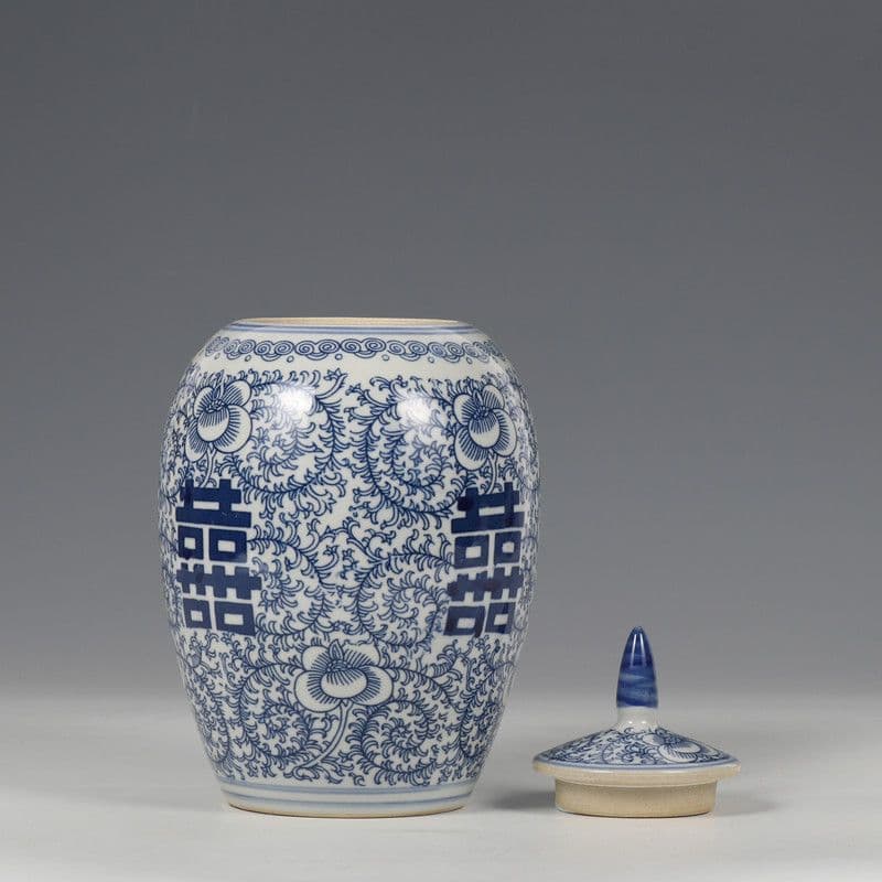 青花磁 鹿頭尊 置物 景徳鎮 陶磁器 装飾品 現代工芸品 美術品