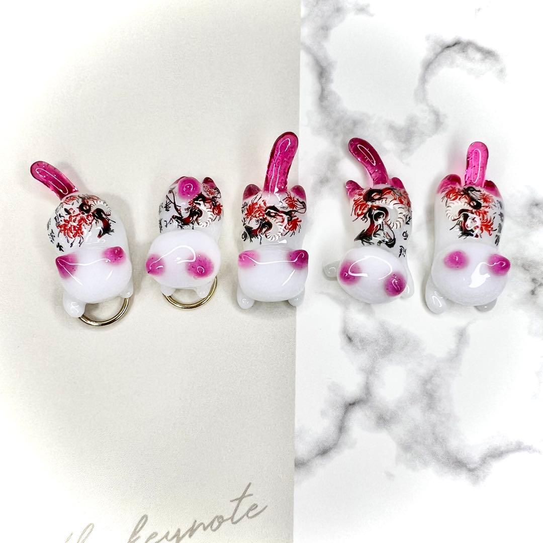 リクエスト専用　紫の花束　猫　5個セット