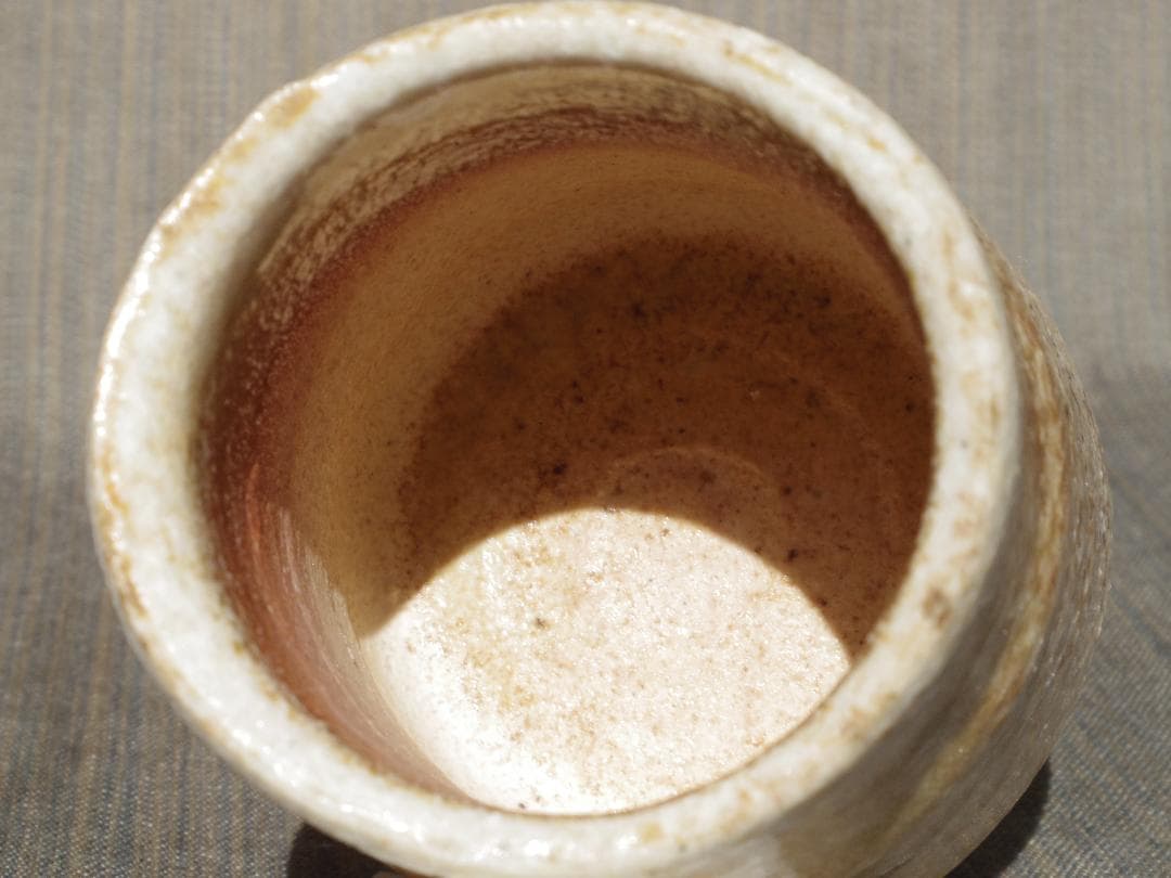 未使用☆金重元郎【師＆父：金重陶陽】伊賀土湯呑☆共箱・