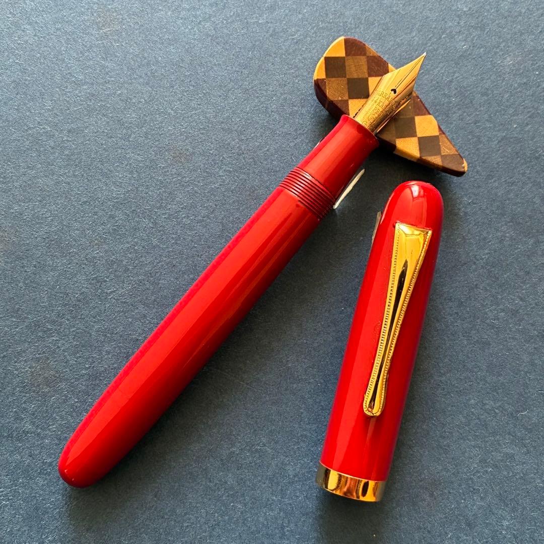 酒井栄助 兜木銀次郎 土田修一 手作り万年筆 朱軸 赤漆 - メルカリ