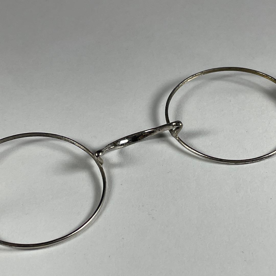 1860s フレンチアンティーク メタル 丸眼鏡 イタリア スカルテンプル