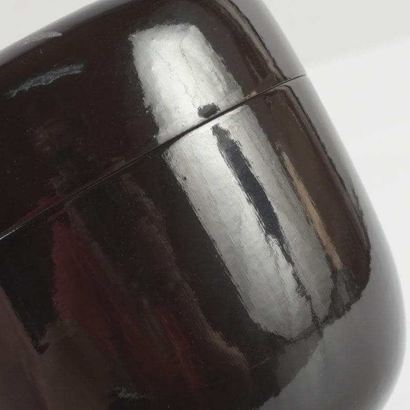 茶道具 漆匠 前端春斉作 黒一閑 雲錦 桜紅葉蒔絵 大棗 共