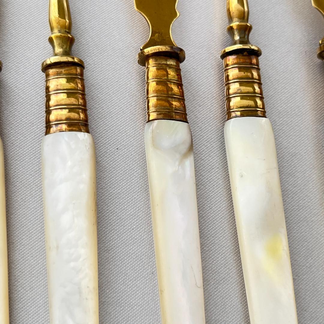 仏蘭西】【白蝶貝】パストリーセット フォーク / ナイフ 12本