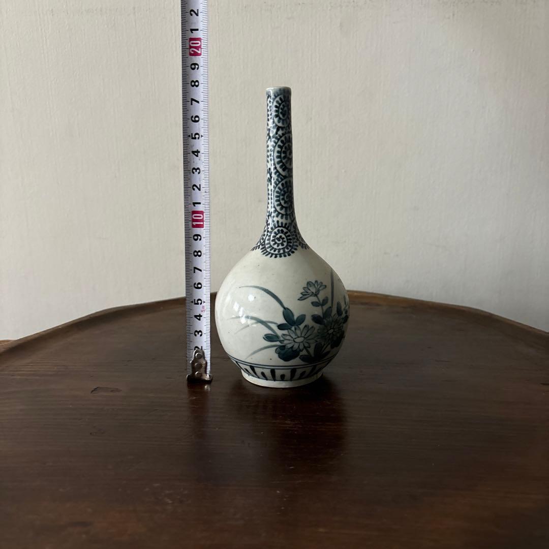 伊万里染付　徳利　一輪挿し　古道具　アンティーク　骨董　古美術　花器　傷　検李朝