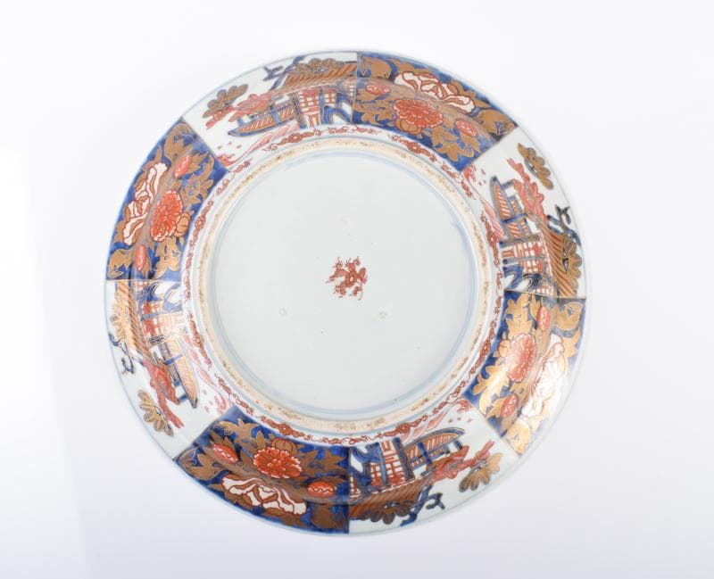 Evan 様専用元禄伊万里 錦手金彩花草文盤 飾皿 直径41cm V