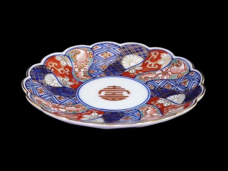 大聖寺伊万里 金襴手 寿紋に捻り輪花菊皿 4寸皿 5客 D820AS-CUy - メルカリ