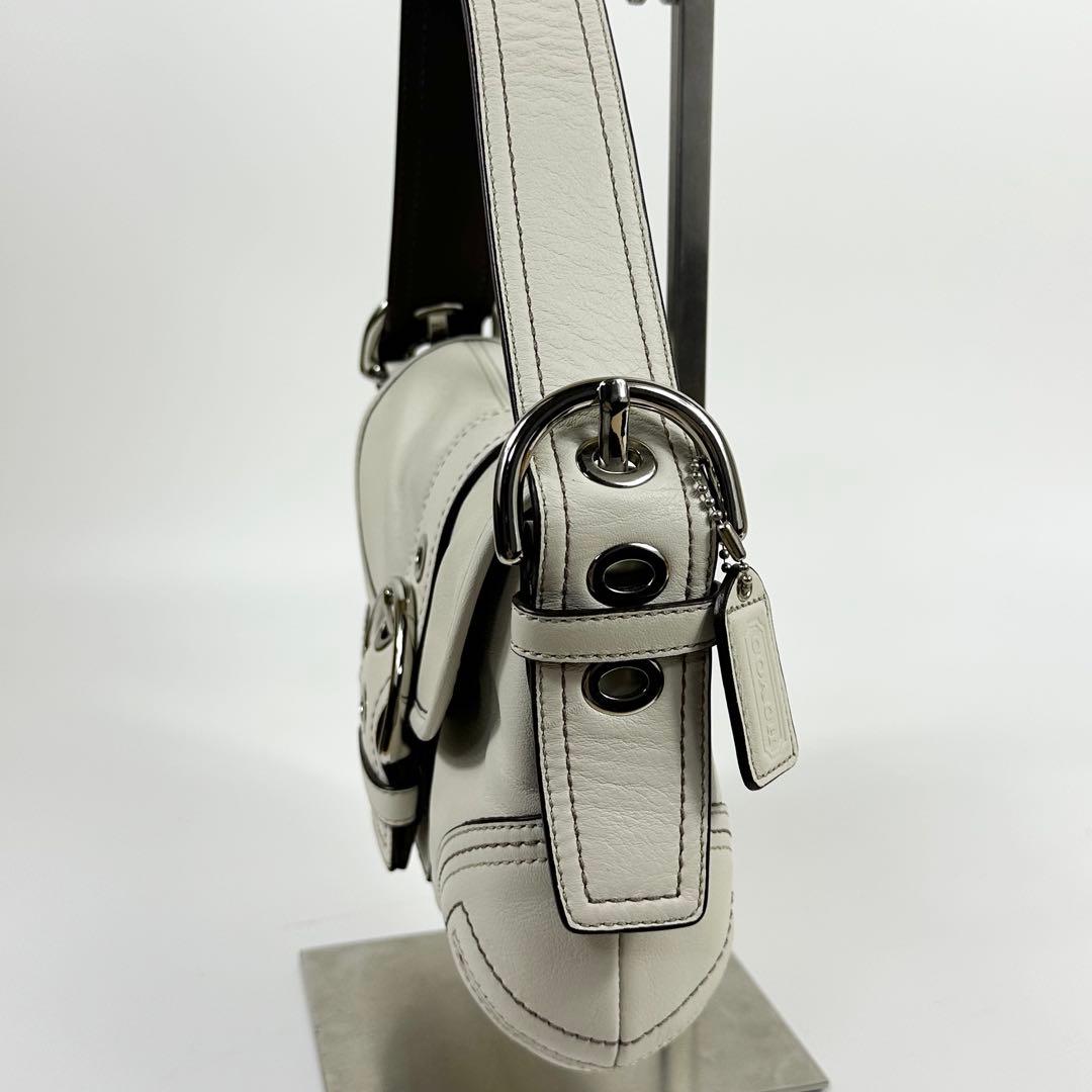 美品 COACH ホーボー ワンショルダーバッグ 白系