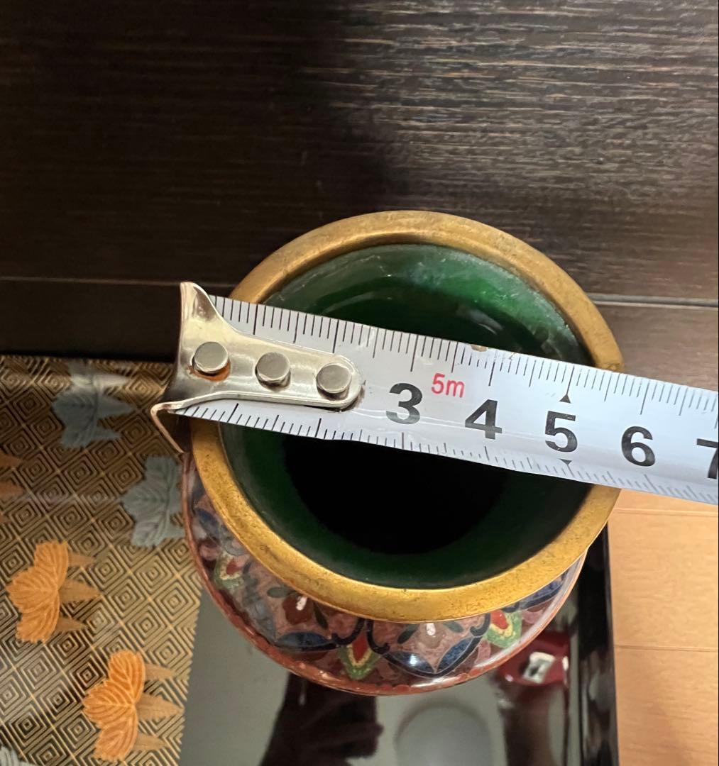 最高級日本七宝花瓶 龍と鳳凰 花唐草文 骨董2 景泰藍