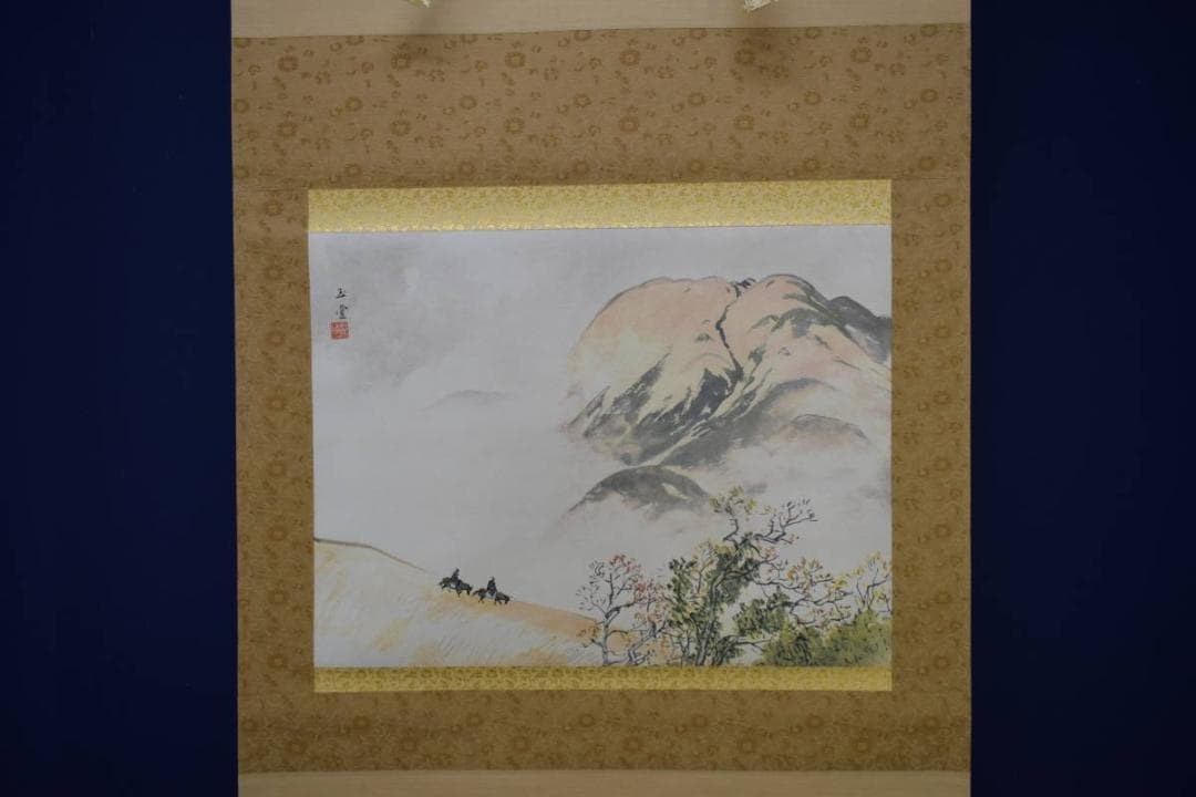 複製/川合玉堂/秋山雨霽/工芸/桐共箱付/布袋屋掛軸HH-498