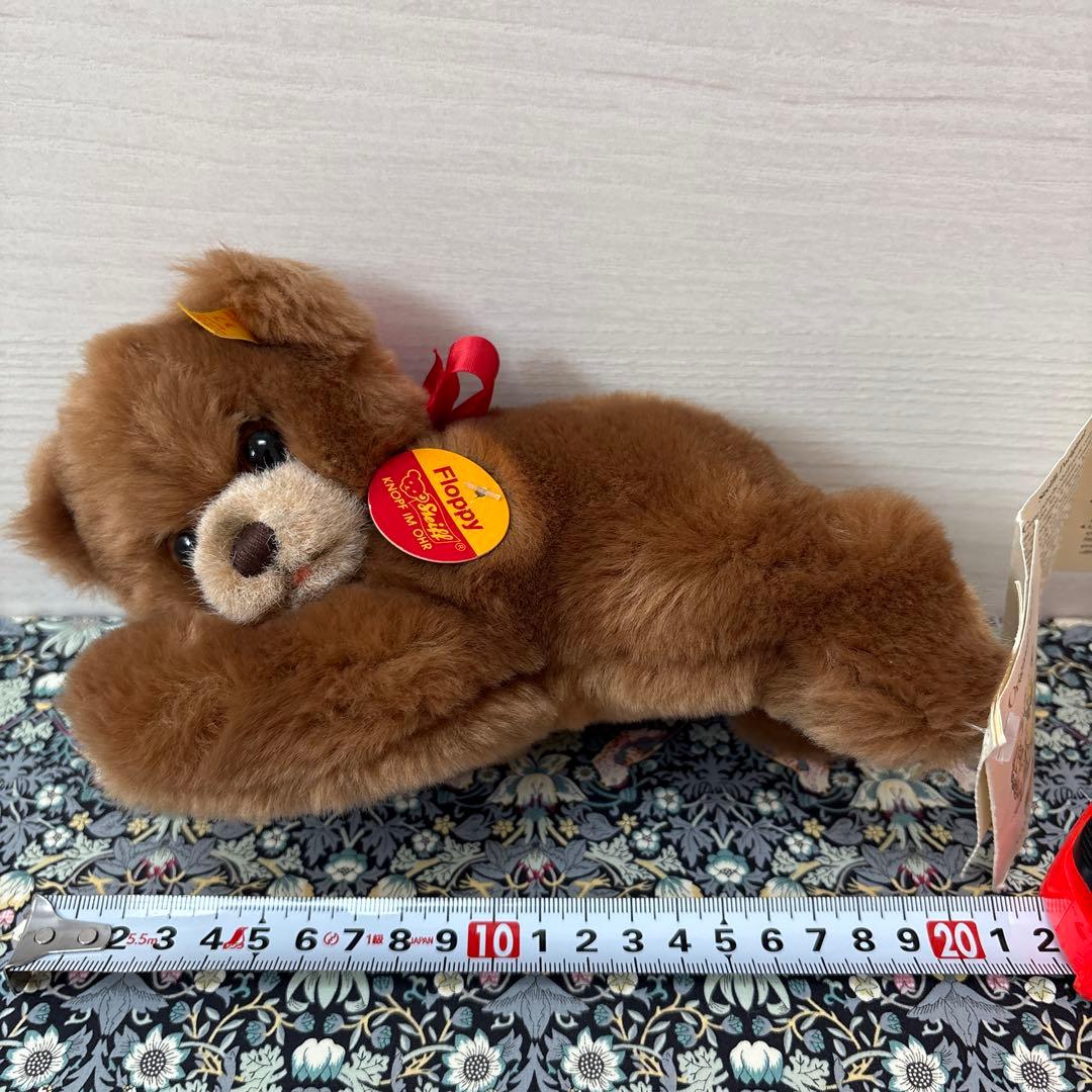 タグ付　シュタイフ　Floppy Bear ぬいぐるみ　寝そべり　テディベア
