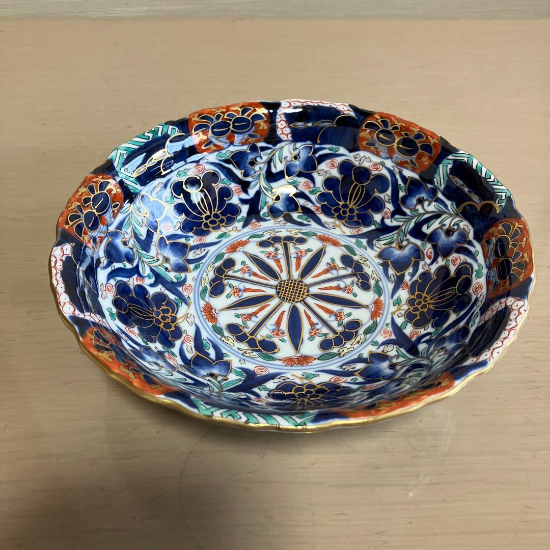 古伊万里染錦草花鉢