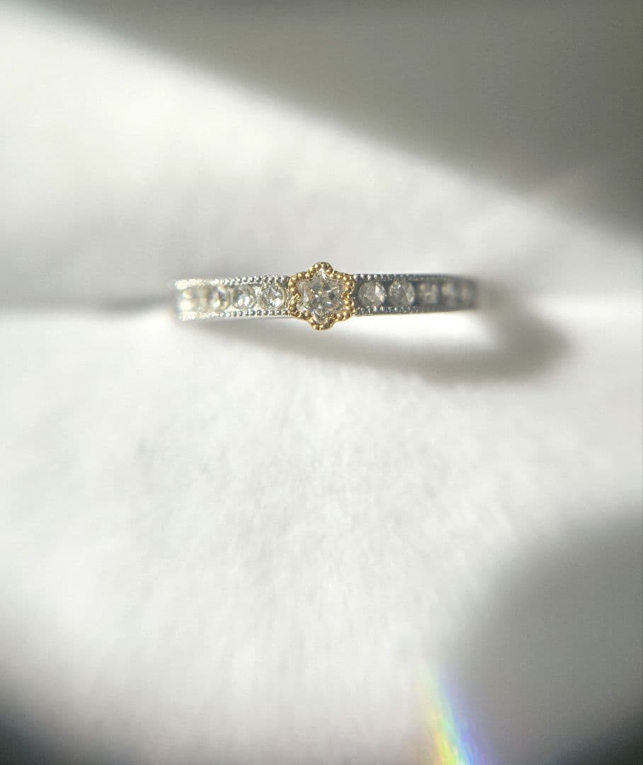 スターカット　ローズカット　ダイヤモンド　ピンキーリング　ヴィクトリアンボックス