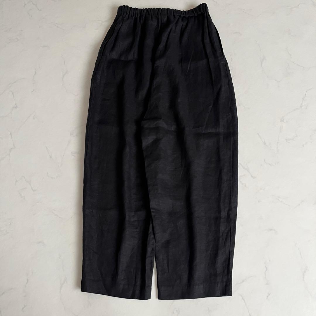 美品　かぐれ　リネンサルエルパンツ　ワイドパンツ　黒