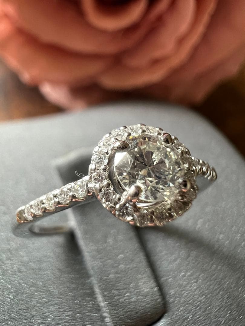 PT900 天然ダイヤモンド計0.609ct リング　12号