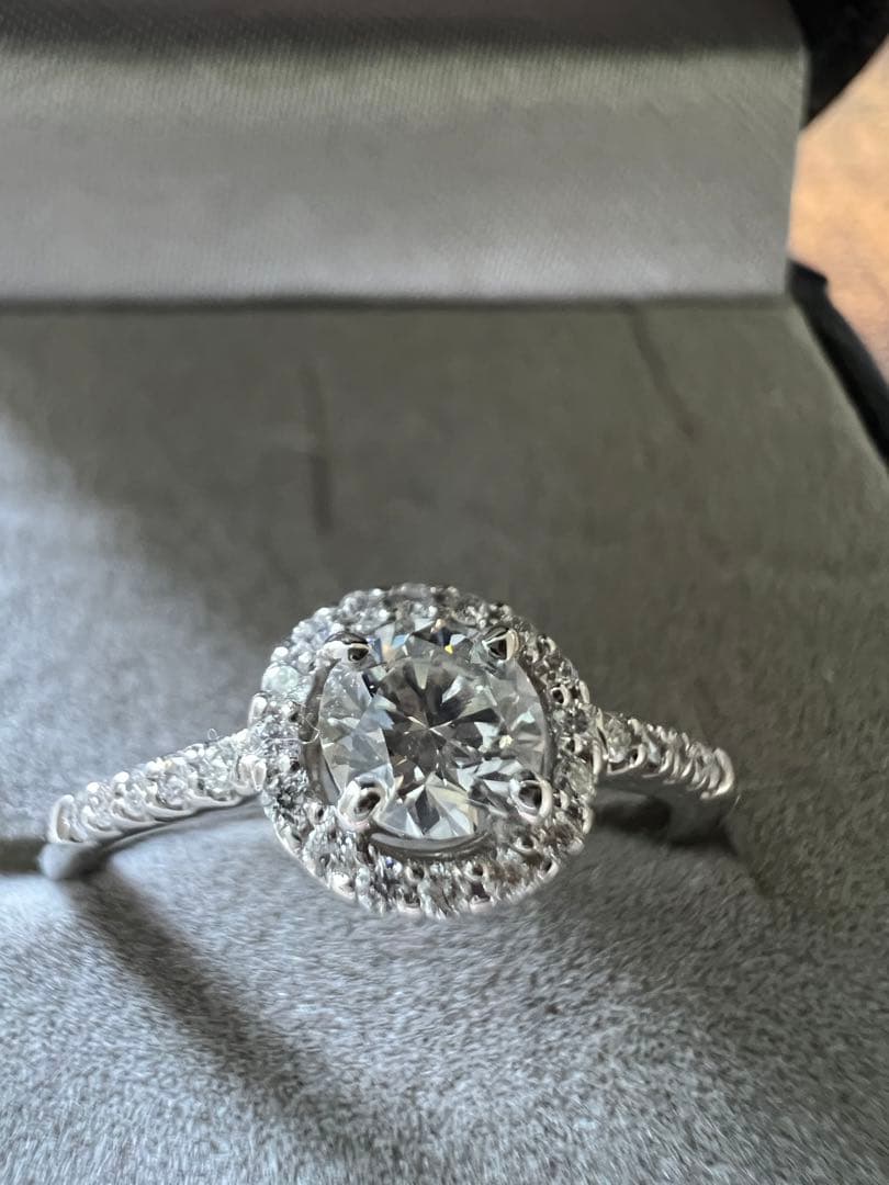 PT900 天然ダイヤモンド計0.609ct リング　12号